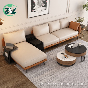 L-förmige Couch mit abnehmbarem Schrank-Beistelltisch-Sofa-Set